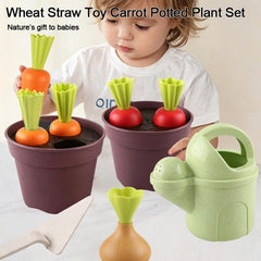 Wheat Straw Children Pretend Play Early Education Toy Potted Plant Set, Potted Plant Set