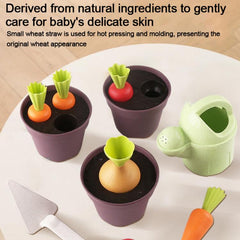 Wheat Straw Children Pretend Play Early Education Toy Potted Plant Set, Potted Plant Set