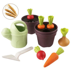 Wheat Straw Children Pretend Play Early Education Toy Potted Plant Set, Potted Plant Set