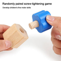 Kid Wooden Screw Matching Game Montessori Nut Bolt Disassembly Toy, Shape, Five-pin