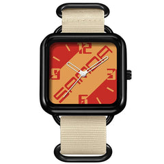 SANDA 3261 Colorful Casual 5ATM Water-Resistant Student Quartz Watch, Nylon Beige, Nylon Black