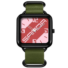 SANDA 3261 Colorful Casual 5ATM Water-Resistant Student Quartz Watch, Nylon Green