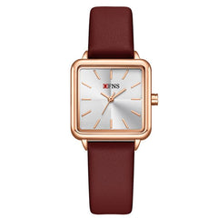 SANDA 1316 Ladies 3ATM Waterproof Alloy Case Quartz Watch, Leather-Red