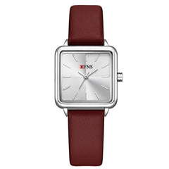 SANDA 1316 Ladies 3ATM Waterproof Alloy Case Quartz Watch, Leather-Red