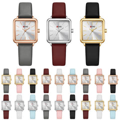 SANDA 1316 Ladies 3ATM Waterproof Alloy Case Quartz Watch, Leather-Red