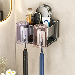 No-drill Vacuum Suction Cup Toothbrush Holder, 2-person, 3-person, 4-person, 2-person with Cup, 3-person with Cup, 4-person with Cup