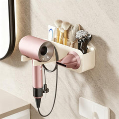 No-drill Suction Cup Bathroom Hair Dryer Holder Storage Wall-mounted Rack, with Lazy Rack, without Lazy Rack