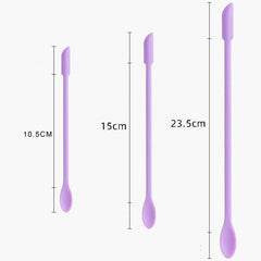 3pcs / Set Mini Double-headed Cosmetic Bottle Silicone Scraper Spoon