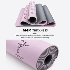 Double-Sided Non-slip Professional Silent Fitness Training Yoga Mat, 6mm