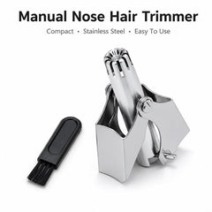 Portable Stainless Steel Manual Nose Hair Trimmer Travel Grooming Tool