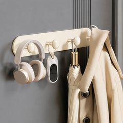 Multifunctional Magnetic Storage Hook Rack Wall Mounted No Drilling Hook Rail, 4 Hooks, 5 Hooks, 6 Hooks