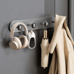 Multifunctional Magnetic Storage Hook Rack Wall Mounted No Drilling Hook Rail, 4 Hooks, 5 Hooks, 6 Hooks