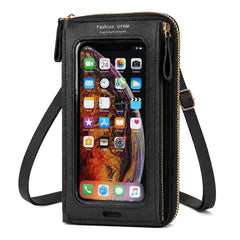 Female Touch Screen Phone Bag Multifunctional Crossbody Zipper Pouch