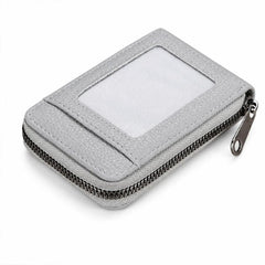 Accordion Multi-card Slot PU Leather Zipper Card Bag