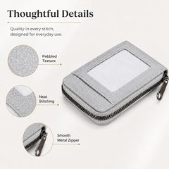 Accordion Multi-card Slot PU Leather Zipper Card Bag