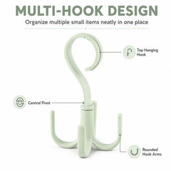Multifunctional Rotatable Wardrobe Four Claws Storage Hook