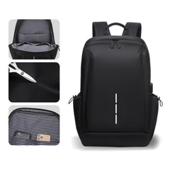 OUMANTU 2316 Multifunctional Business Vertical Stripe Logo Backpack Laptop Bag