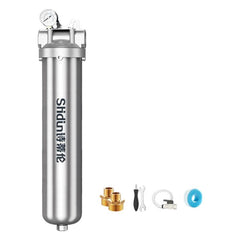 304 Stainless Steel Whole House Pre-Filter Water Purifier, 20-ton Threaded 4-point, 20-ton Threaded 6-point