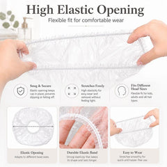100pcs/Pack Disposable Shower Caps, Portable Waterproof Head Covers, 100pcs/Pack