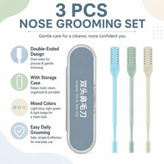 3pcs/Pack 360 Degree Rotating Double Blade Design Double Head Nose Hair Razor