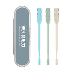 3pcs/Pack 360 Degree Rotating Double Blade Design Double Head Nose Hair Razor