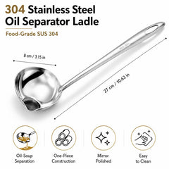 LsCook Stainless Steel Oil Separating Spoon, Oil Separating Spoon