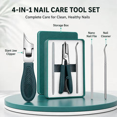 Pointed Slant Nail Clipper, Nano Nail File, Nail Cleaner Pick Combo Nail Care Tool Set