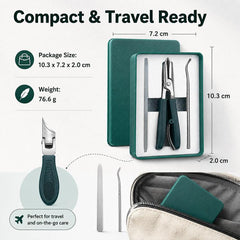 Pointed Slant Nail Clipper, Nano Nail File, Nail Cleaner Pick Combo Nail Care Tool Set