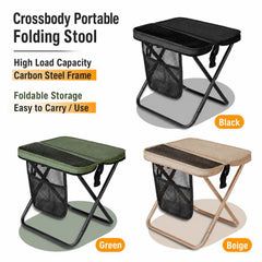 Outdoor Camping Foldable Stool Portable Crossbody Carry Bag