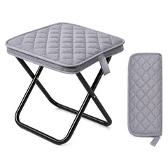 Thickened Padded Handbag Style Portable Folding Stool, Khaki, Black, Grey