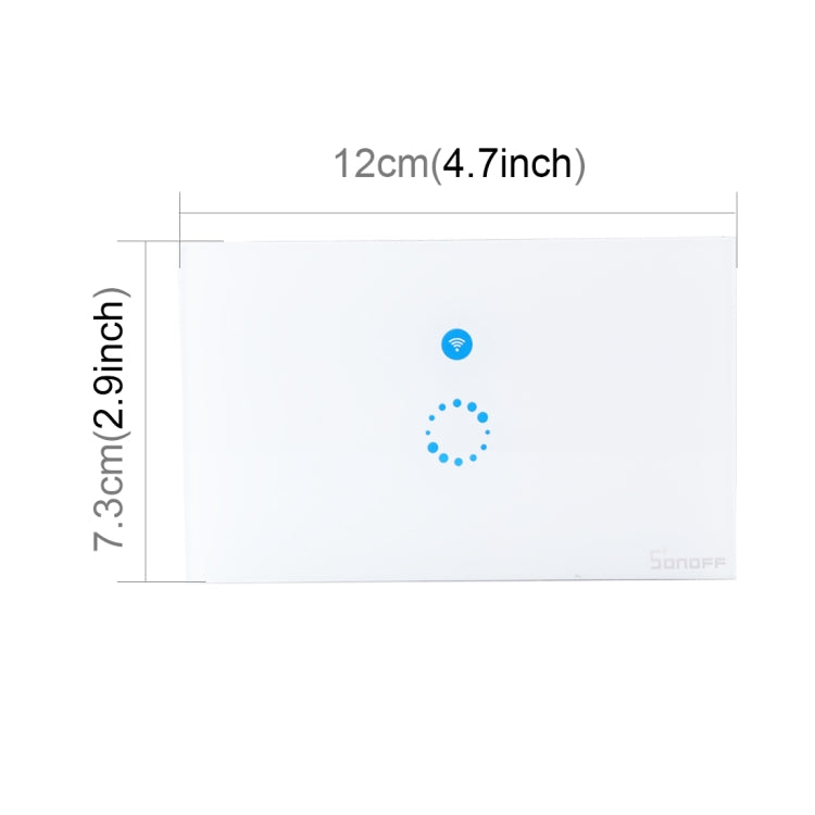 Sonoff  Touch 120mm 1 Gang Tempered Glass Panel Wall Switch Smart Home Light Touch Switch, Compatible with Alexa and Google Home, AC 90V-250V 400W 2A, 120mm