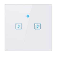 WS-UK-02 EWeLink APP & Touch Control 2A 2 Gangs Tempered Glass Panel Smart Wall Switch, AC 90V-250V, UK Plug, 2 Gangs