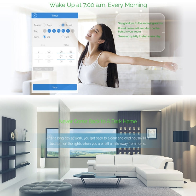 WS-UK-02 EWeLink APP & Touch Control 2A 2 Gangs Tempered Glass Panel Smart Wall Switch, AC 90V-250V, UK Plug, 2 Gangs