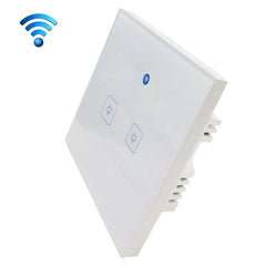 WS-UK-02 EWeLink APP & Touch Control 2A 2 Gangs Tempered Glass Panel Smart Wall Switch, AC 90V-250V, UK Plug, 2 Gangs