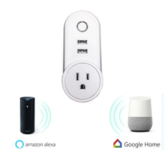 SA-002 2 USB Ports + 1 EU Socket WiFi Smart Power Plug Socket, Compatible with Alexa and Google Home, AC 110V-230V, US Plug, UK Plug