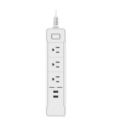 C198B 2 USB Ports + 3 US Sockets WiFi Smart Power Plug Socket, Compatible with Alexa and Google Home, AC 110V-240V, US Plug, White