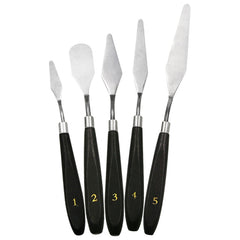 5 in 1 QST EXPRESS Art Supplies Paint Toning Stainless Steel Scraper, 5 in 1 (Black)