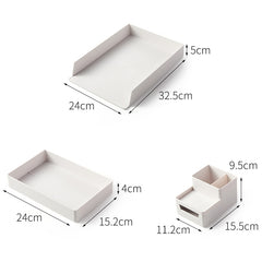 Desktop Removable A4 Assembled File Storage Box, 0115-1 (Blue Green), 0115-1 (Grey White)