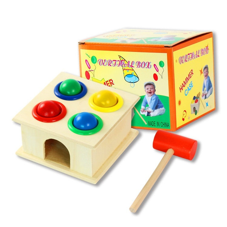 Baby Early Education Intellectual Toy Percussion Knocking Table, Size: 12*12*10cm, Burlywood