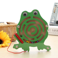 Children Puzzle Toy Wooden Magnetic Small Size Animal Maze, Frog, Duck, Fish, Owl, Ladybug, Tortoise, Monkey, Starfish, Snail