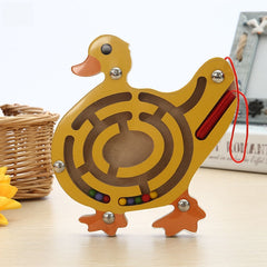 Children Puzzle Toy Wooden Magnetic Small Size Animal Maze, Frog, Duck, Fish, Owl, Ladybug, Tortoise, Monkey, Starfish, Snail