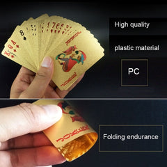 Creative Frosted Back Texture Plastic From Vegas to Macau Playing Cards Texas Poker with Wooden Gift Box, Golden Dollar Wooden Gift Box, Golden Tattice Gift Box