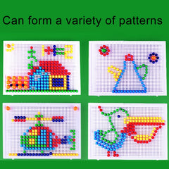296 in 1 / Set Early Childhood Educational Creative DIY Desktop Mushroom Nail Puzzle Game Toy, 296 in 1 / Green