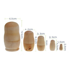 25PCS (5Sets) Creative DIY White Embryo Russian Five Layers of Dolls, 25PCS DIY Five Layers of Dolls