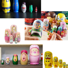 25PCS (5Sets) Creative DIY White Embryo Russian Five Layers of Dolls, 25PCS DIY Five Layers of Dolls
