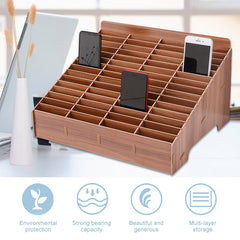 Wooden Multi-cell Mobile Phone Film Stand Desktop Display Rack, 60 Grids, Size: 41.7x34.5x23cm, 60 Grids, Blue, 60 Grids, Pink, 60 Grids, Green