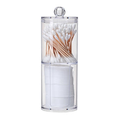 Transparent Round Plastic Cosmetic Box Cotton Swab Cotton Pads Combined Storage Box, Combined Box