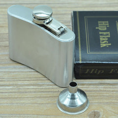 112mL (4oz) Outdoor Sports Handy Home Travel Wild Stainless Steel Portable Hip Flask(with Small Funnel)(Silver 112mL (4oz)), 112mL (4oz)