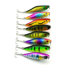 HENGJIA Artificial Fishing Lures Popper Bionic Fishing Bait with Hooks, Length: 7.5 cm, Random Color Delivery, Length: 7.5 cm