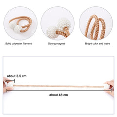 Fashion Adornments Pearl Magnetic Buckle Curtain Strap, Pearl